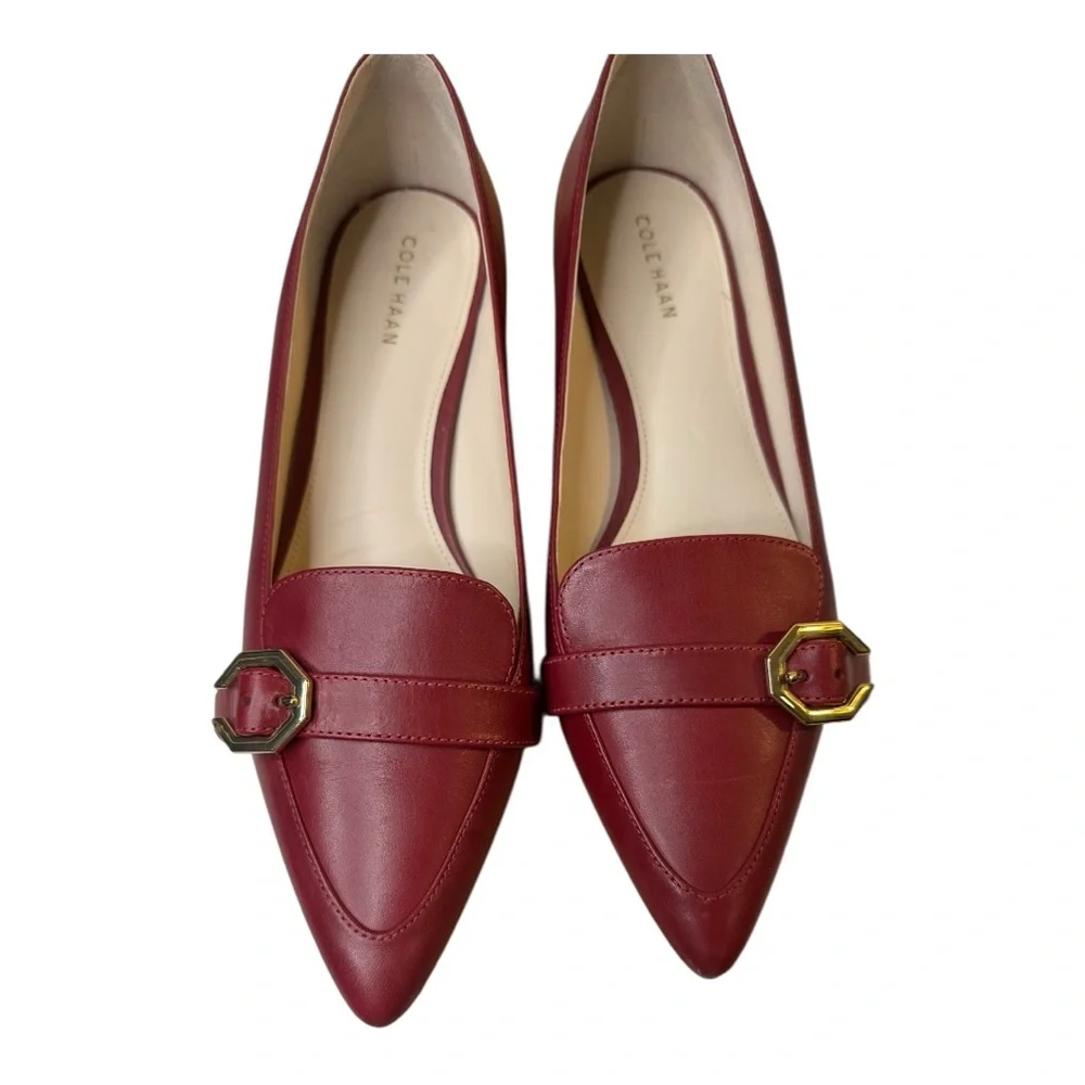 Cole Haan Leela Skimmer Red Leather Flat Size 8B - Picture 14 of 15